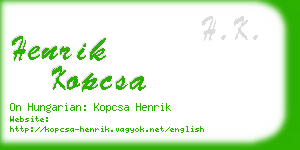 henrik kopcsa business card